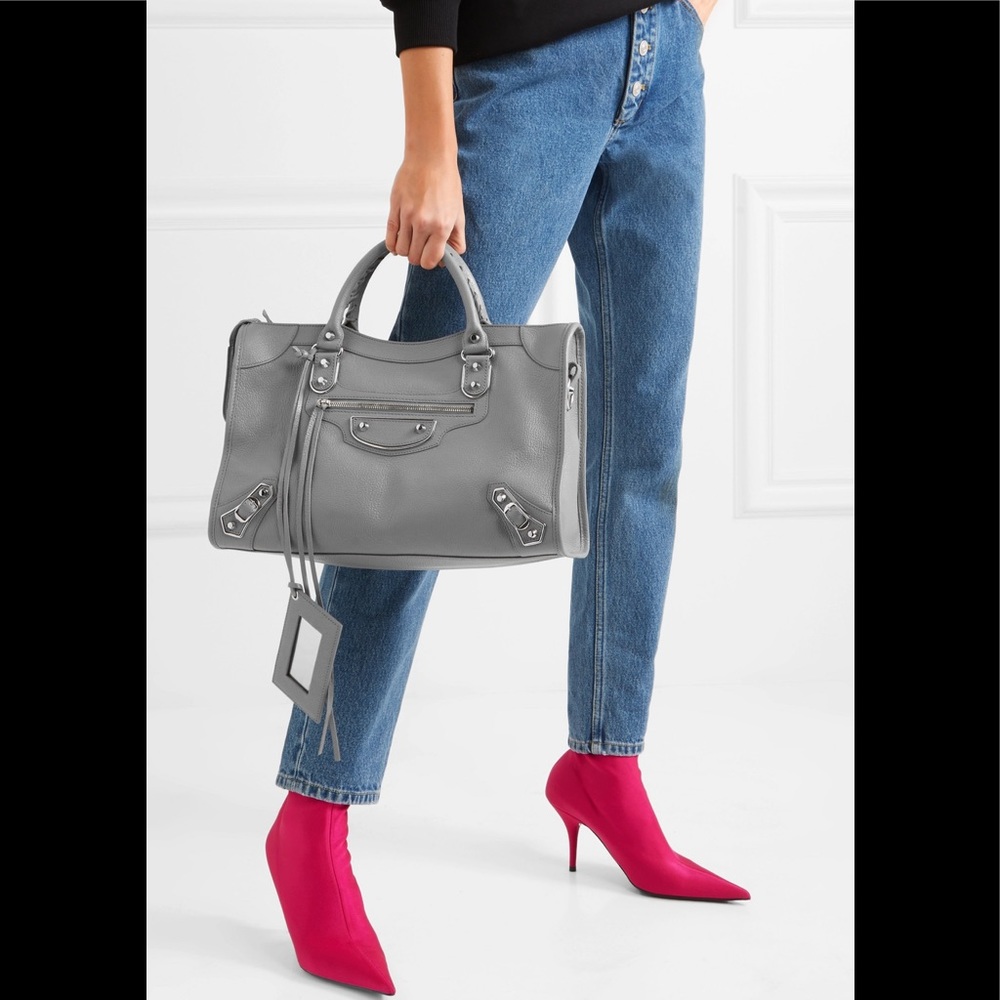 New Balenciaga Classic City Medium Bag Gray Leather